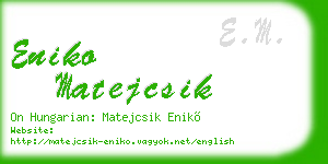 eniko matejcsik business card