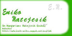 eniko matejcsik business card